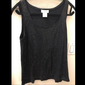 Kate Hill - black sequin top - Size S